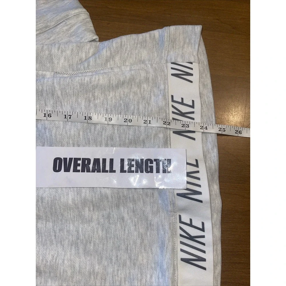 Nike Sweatshirt‎ Women Large Gray Turtle Neck Logo Elastic Band Long Sleeve Warm